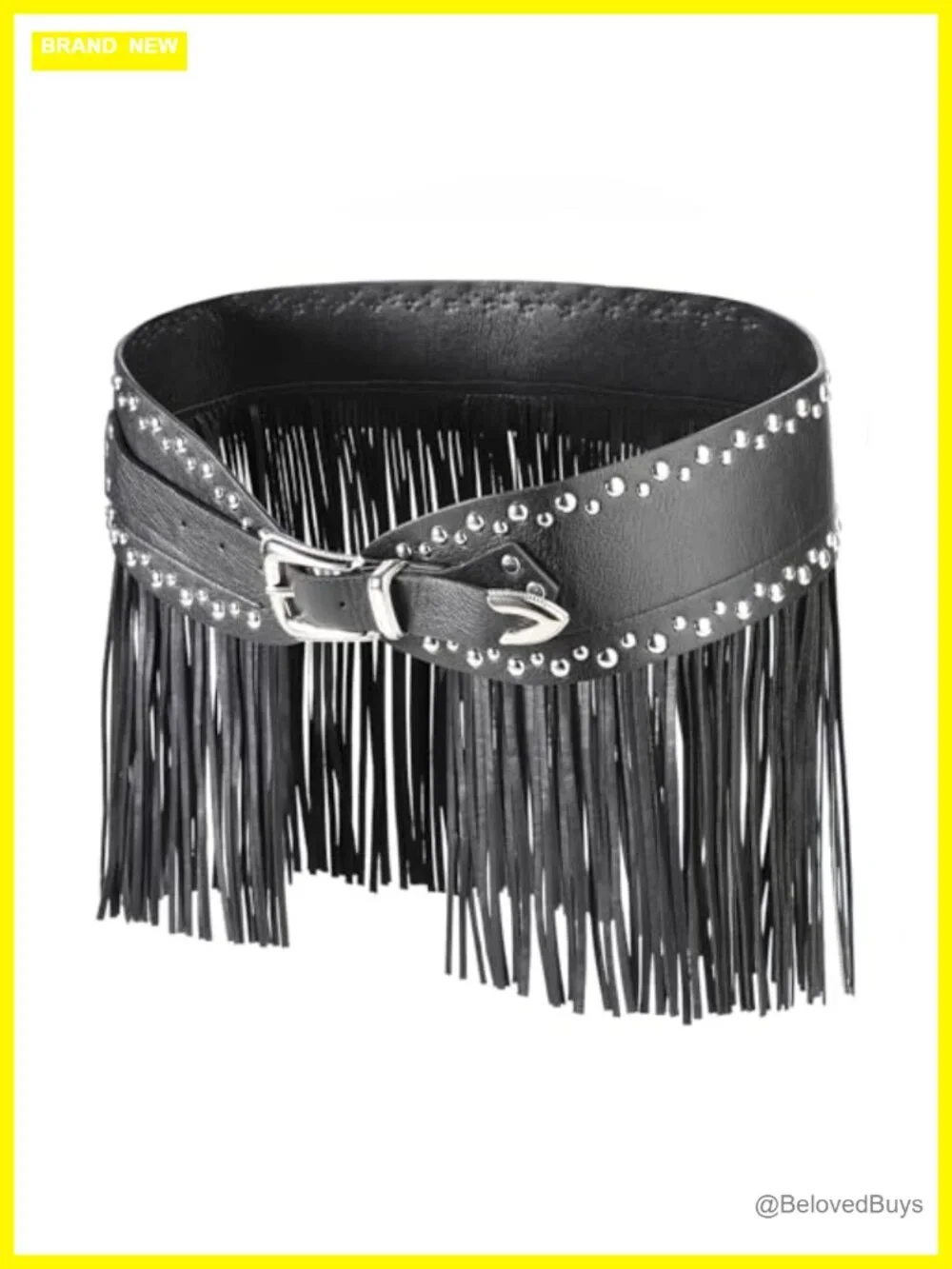 Faux Leather Fringe Tassel Belt Skirt